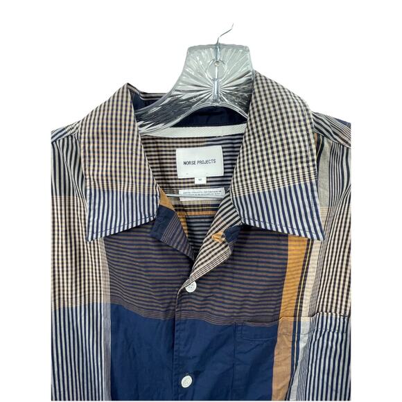 Norse Project Shirt Carsten Light Check Plaid Short Sleeve Button Front Medium - Picture 5 of 11